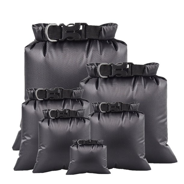 Toystoory Bolsas impermeables de 6 piezas, sacos secos ligeros, accesorios de natación para deportes acuáticos, suministros de Rafting para Deportes acuáticos Negro