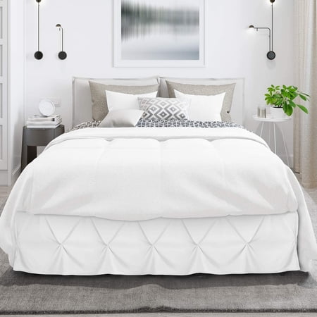 D.N.G. BEDDINGS 1 Piece Pinch Pleated Bed Skirt, 10 Inch Deep Pocket, 800 Thread Cotton 100% Egyptian Cotton, Twin XL Size (39" x 80") Inch, Solid White