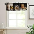 thumbnail image 3 of Curtain Valances for Windows, Whisky Glass Ice Cubes Wood Grain Pattern Rod Pocket Valance Window Treatments Short Curtains for Kitchen Bathroom Living Room 42 x 12 Inches, 1 Panel, 3 of 6