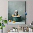 thumbnail image 4 of Qisvanset Cute Cat Bathing Canvas Wall Art 15.75x11.81 INCHES, 4 of 8