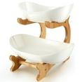 thumbnail image 1 of 2 Tier Ceramic Fruit Bowl with Stand for Kitchen Counter Large Capacity Fruit Ceramic Basket Decorative Fruit Tray Holder, 1 of 8