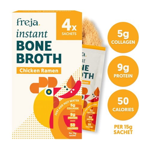 Freja Chicken Ramen Instant Bone Broth 4 x 15g, British Import (Pack of 2)