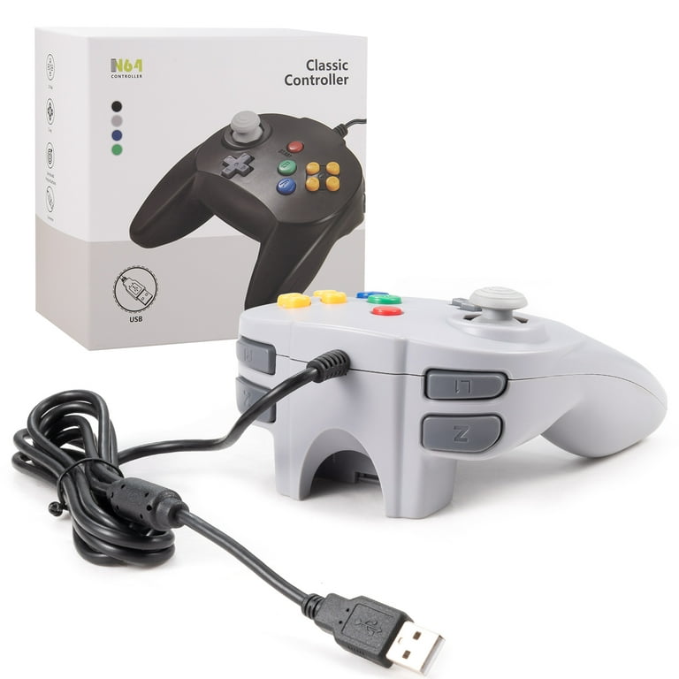 RetroLink N64 Style USB Controller for PC and Mac-Grey, PC/Mac/Linux: PC:  Video Games 