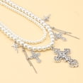 thumbnail image 7 of Necvior Elegant Necklace Charm Clavicular Chain Fashionable and Spiritual Crosses Pendant Necklace Stackable Pearls Neck Chain, 7 of 7