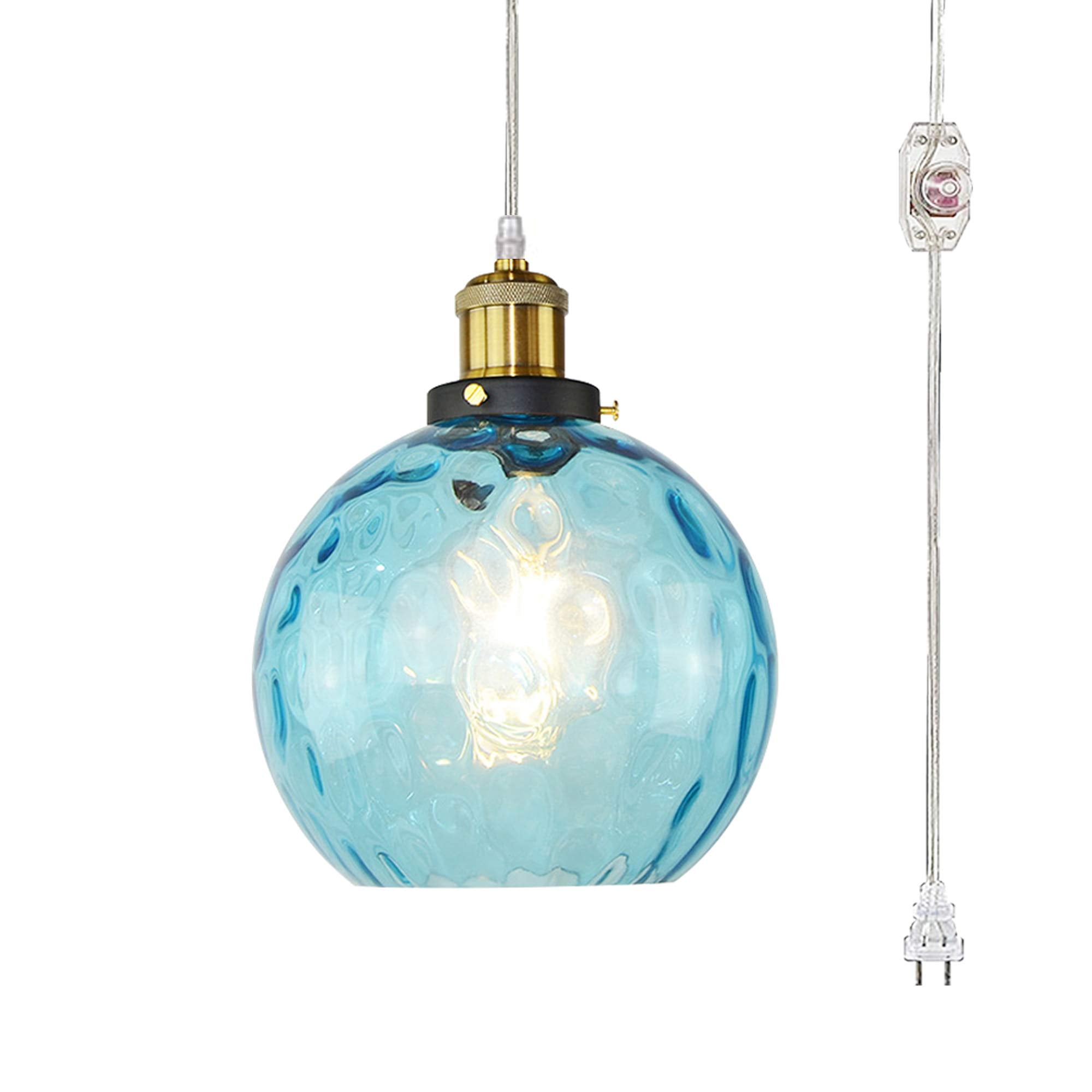 FSLiving Hanging Swag Lamp no Wiring Needed Portable Pendant Light with