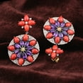 thumbnail image 2 of Natural Coral Amethyst,Diamond Gemstone 925 Sterling Silver Earrings, 2 of 3
