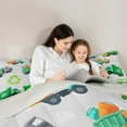 thumbnail image 4 of Manfei Trash Can 7-Piece Bedding Comforter Set,Environmental Theme King Bedding Sets,Green Gray Bed Sheets For Boys Kids,Super Cozy Room Decor Reversible, 4 of 8
