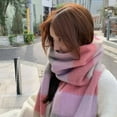 thumbnail image 6 of Bobasndm Women Scarf Colorful Rainbow Plaid Fringed Thick Tassels Fuzzy Double-sided Keep Warm Soft Autumn Winter Adults Long Scarf Shawl for Daily Life, 6 of 9