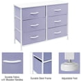 thumbnail image 3 of SolaceHue Dresser with 6 Drawers - Furniture Storage Tower Unit for Bedroom, Hallway, Closet, Office Organization - Steel Frame, Wood Top, Easy Pull Fabric Bins (6-Drawer, Pastel Purple), 3 of 7