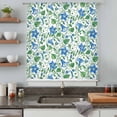 thumbnail image 5 of Blue Green Botanical Sheer Curtains 54 Inches Long, Watercolor Spring Floral Summer Light Filering Curtains, Breathable Simi Curtain Privacy Drapes for Kitchen Bathroom Nursery Small Window Treatment, 5 of 8