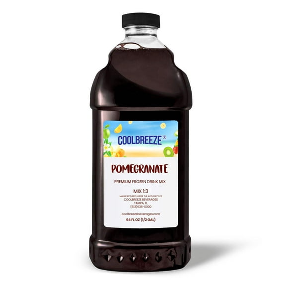 Cool Breeze Beverages All Natural Shelf Stable Fruit/Drink Mix - 1/2 Gal (64fl oz) Bottle - Pomegranate