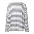 thumbnail image 5 of Godom Womens Tops Long Sleeve Shirts Round Neck Loose Casual Blouses Stripes Tshirts, 5 of 7