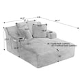 thumbnail image 4 of Oversized Chaise Lounge Chair Indoor, Holaki Comfy Deep Seat Sleeper Cloud Couch with 2 Cup Holder & Throw Pillow, Faux Fur Upholstered Deep Seat Accent Chair for Living Room, No Assembly Required, 4 of 9