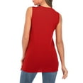 thumbnail image 4 of UKAP Women Comfy Casual Undershirts Sweat Shirts Twist Knot Blouse Tops Classic-Fit Sleeveless T Shirts Red M(US 8-10), 4 of 4