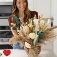 thumbnail image 3 of 100pcs Artificial Flowers Arrangement With Vase Included Dining Table Centerpiece Decorations Fake Flowers in Vase Dried Pampas Grass Floral Centerpieces Coffee Table Decor Centro de Mesa, 3 of 9