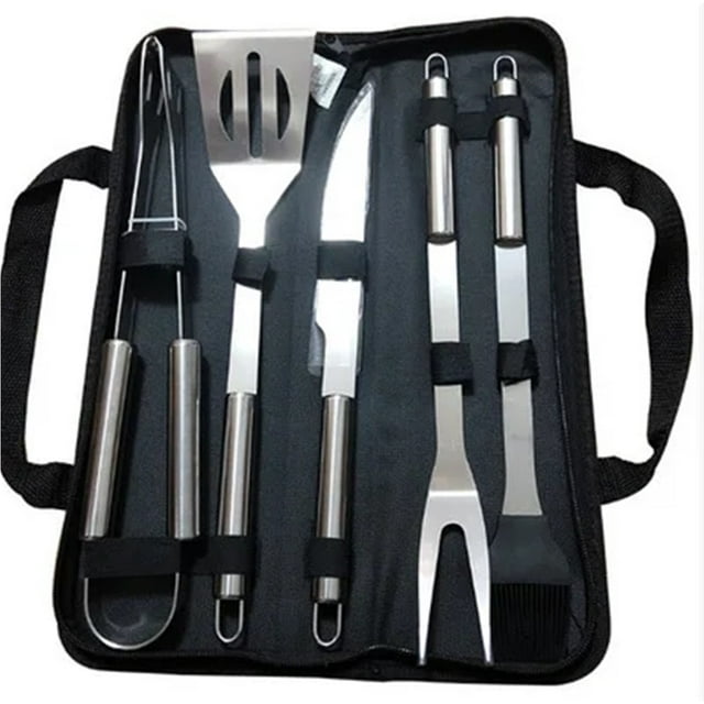 Stainless Steel Oven Set Barbecue Combination Tool Outdoor BBQ Barbecue Set Barbecue Set Storage Portable Cloth Bag Baking Tool