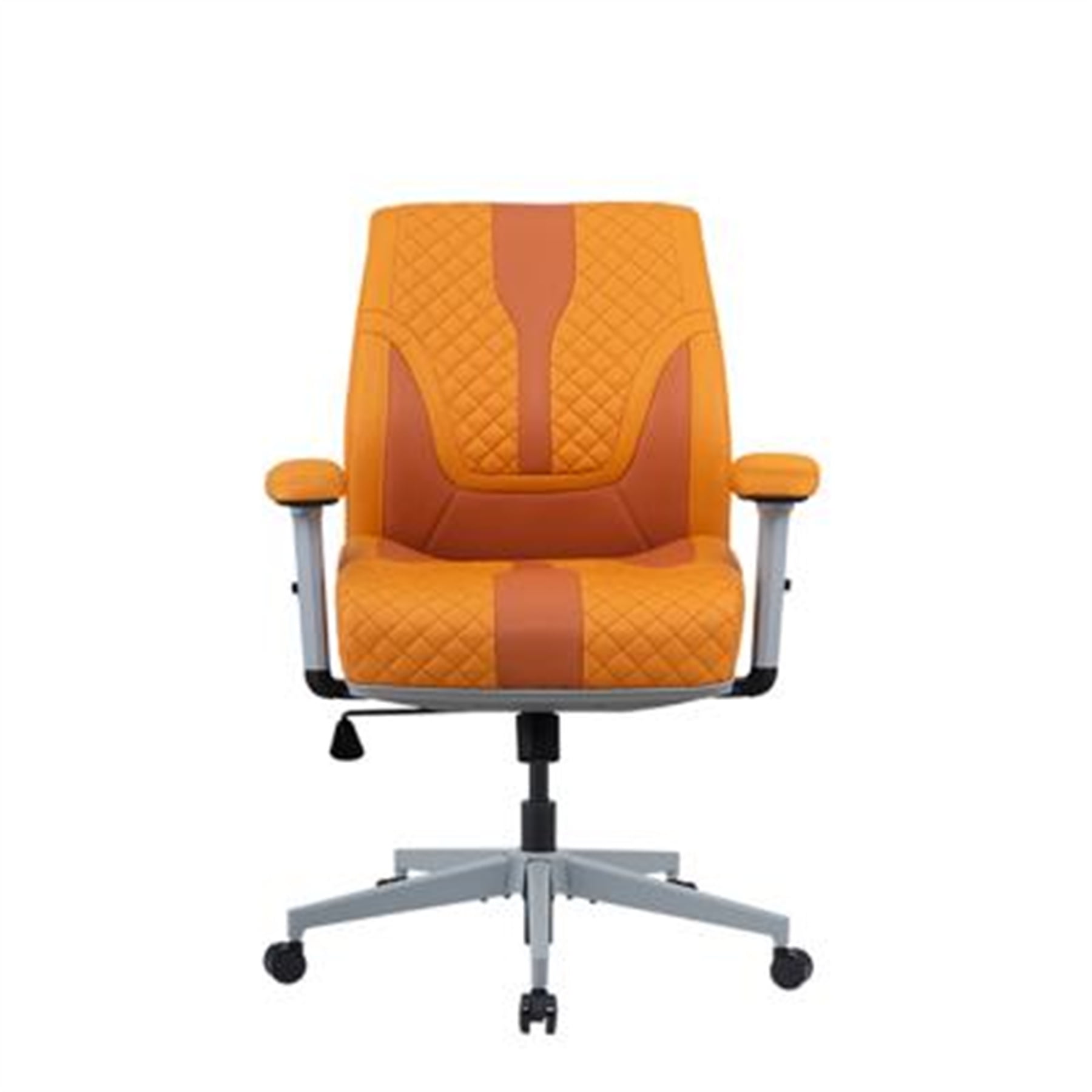 Home Office Desk Chair, PU Leather Upholstered Swivel Computer Desk