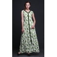 thumbnail image 2 of Bimba Robe Bohème Imprimée Maxi Décontractée Sans Manches à Col en V Fendue devant pour Femmes - Grande Taille, 2 of 5