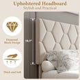 thumbnail image 3 of Ourlova TWIN Size Platform Bed Frame with Upholstered Headboard, Fabric Upholstered Bed Frame with Adjustable Headboard, Bed Frame, 3 of 5