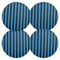 Ryvnso Blue and Black Stripes Round Plate Mats Dining Table Placemat Set of 4 for Holiday Decoration