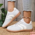 thumbnail image 7 of Domuza Women’s Retro Color Block Sneakers, Low Top Lace Up Flat Casual Walking Shoes Non-Slip Athletic Footwear Gray 6.5（EU-37）, 7 of 7