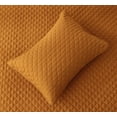 thumbnail image 3 of Chezmoi Collection Teo 3-Piece Spice Orange Queen Size Quilt Set - Diamond Stitched Lightweight Microfiber Bedspread Set Bedspread Set for All Seasons, 3 of 9