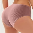 thumbnail image 6 of Women's Ribbed Briefs Underwear No Show Bikini Panties Stretch Comfortable Underwear, 6 of 9