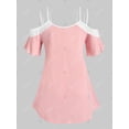 thumbnail image 2 of Talla grande Hombro frío flor de encaje de camiseta Rosegal  Camisetas tallas grandes, 2 of 5