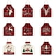 thumbnail image 2 of Delantal navideño de algodón y lino con cuadros rojos y negros de Papá Noel y alce, sin mangas, con babero tipo halter, 2 of 6