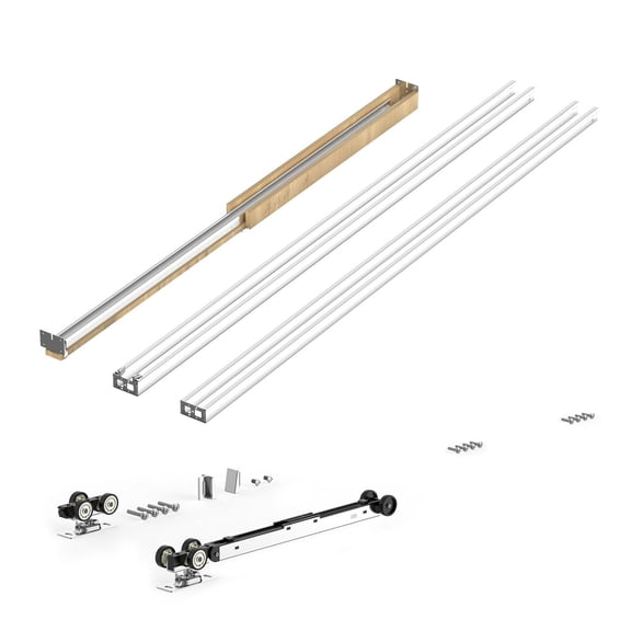 Pocket Door Kit 24"-36" W x 80" H, Soft Close Hardware, Premium Galvanized Steel Frame
