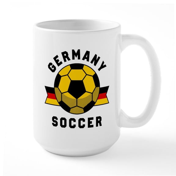 CafePress - Germany Soccer Mugs - 15 oz Ceramic Large White Novelty Mug