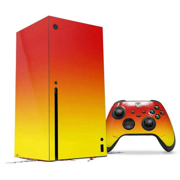 WraptorSkinz Skin Wrap compatible with the 2020 XBOX Series X Console and Controller Smooth Fades Yellow Red (XBOX NOT INCLUDED)