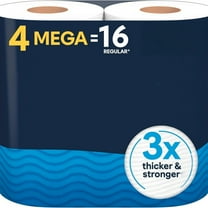 Toilet Paper, 4 Mega Rolls = 16 Regular Rolls
