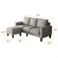 thumbnail image 3 of L-shaped Sectional Sofa Set with Convertible Ottoman, Modern Upholstered Sofa Couch with Padded Seat Cushion and Storage Space for Living Room Office, Beige, 3 of 7