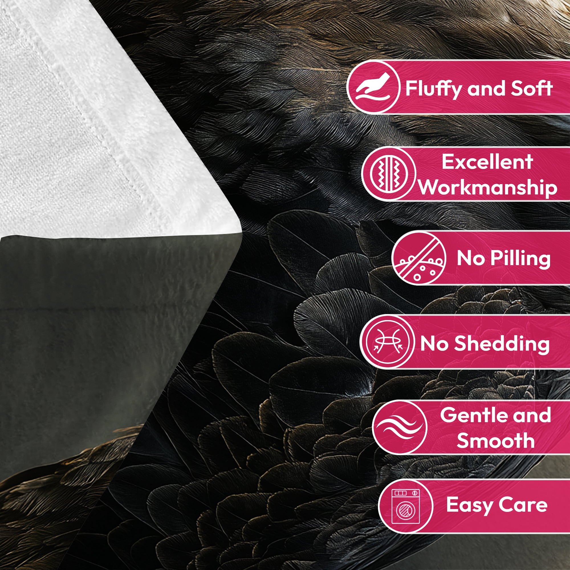 Flannel Fleece Throw Blanket, Soft Large Throw Blanket, Lightweight Cozy Plush Throw Blanket Fit Sofa Bed, 30"x40", Eagle