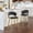 Black#1, variant on Dining Chairs Swivel Bar Stools Set of 2, Modern Wood Frame with Rattan Back, PU Leather Stool for Kitchen Counter, Mid Century Upholstered Barstools with Footrest,Industrial Counter Height Stools,W