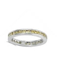 thumbnail image 4 of Eternity Yellow Cubic Zirconia Stackable Ring .925 Sterling Silver Band Jewelry Female Male Size 10, 4 of 4