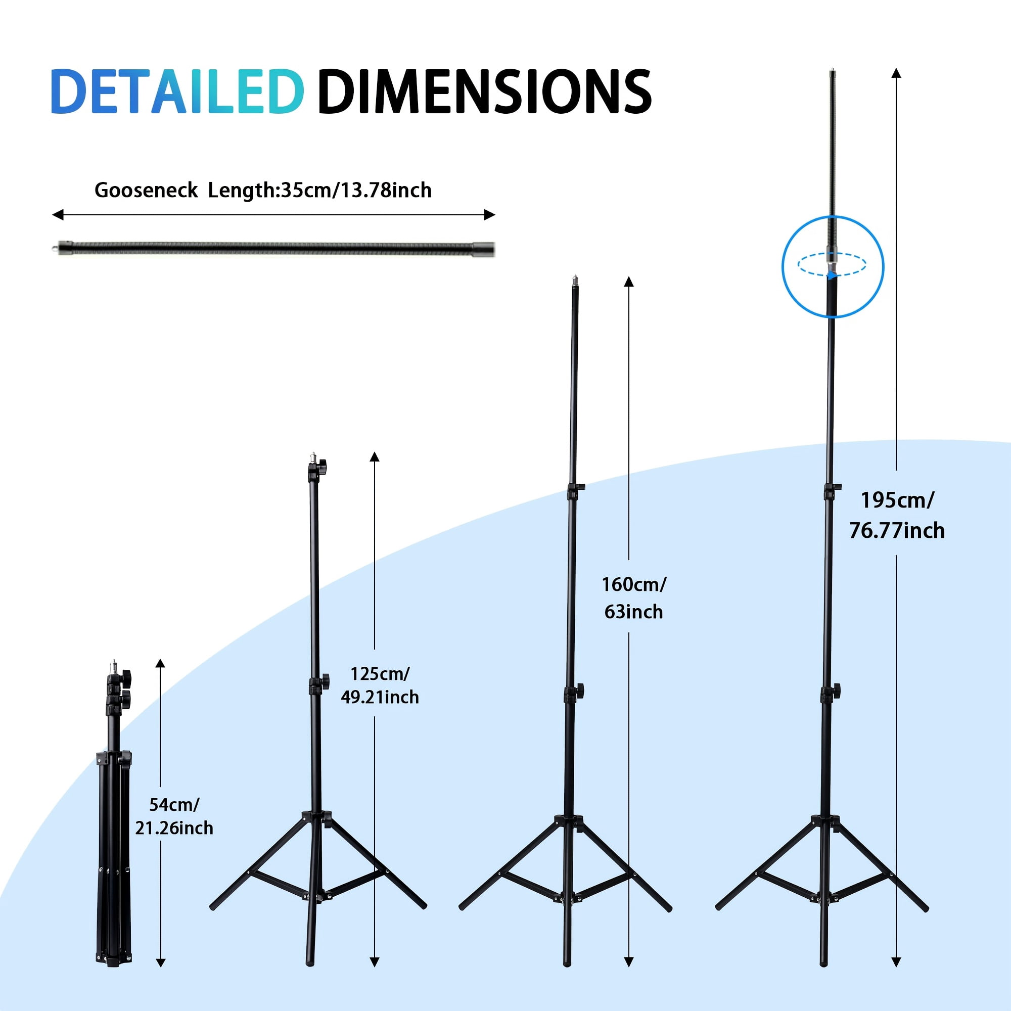 ZOMEI 77" Adjustable Phone Tripod w/Gooseneck & Aluminum Base - for Overhead Shooting, Vlogging, iPhone/Android