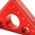 thumbnail image 2 of Regla De Ángulo De 45/90 Grados Regla de ángulo de 45/90 grados Regla de altura engrosada Herramienta de carpintería (rojo pequeño), 2 of 5