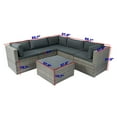 thumbnail image 5 of Al Fresco 6 Pieces Rattan Sectional Cushion Sofa Set, All Weather Wicker Conversation Set, Patio Furniture Sets, Gray, 5 of 5