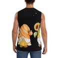 thumbnail image 4 of Pofeuu Hello Spring Sunflower Gnomes Print Men's Muscle T-Shirt, Sleeveless, Muscle Tank, Classic Muscle Tee Top For Men Casual Sleeveless Muscle T-Shirt Trendy Clothes-X-Large, 4 of 7