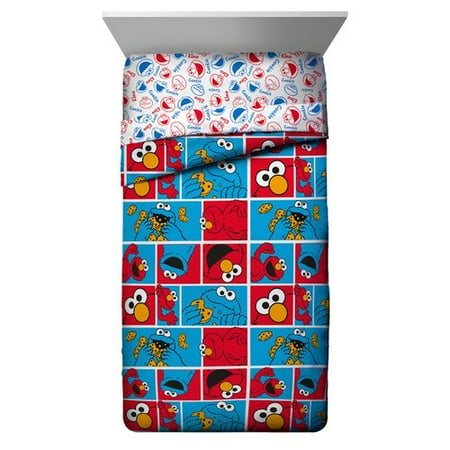 Sesame Street Elmo Cookie Squares Twin Comforter Walmart Com