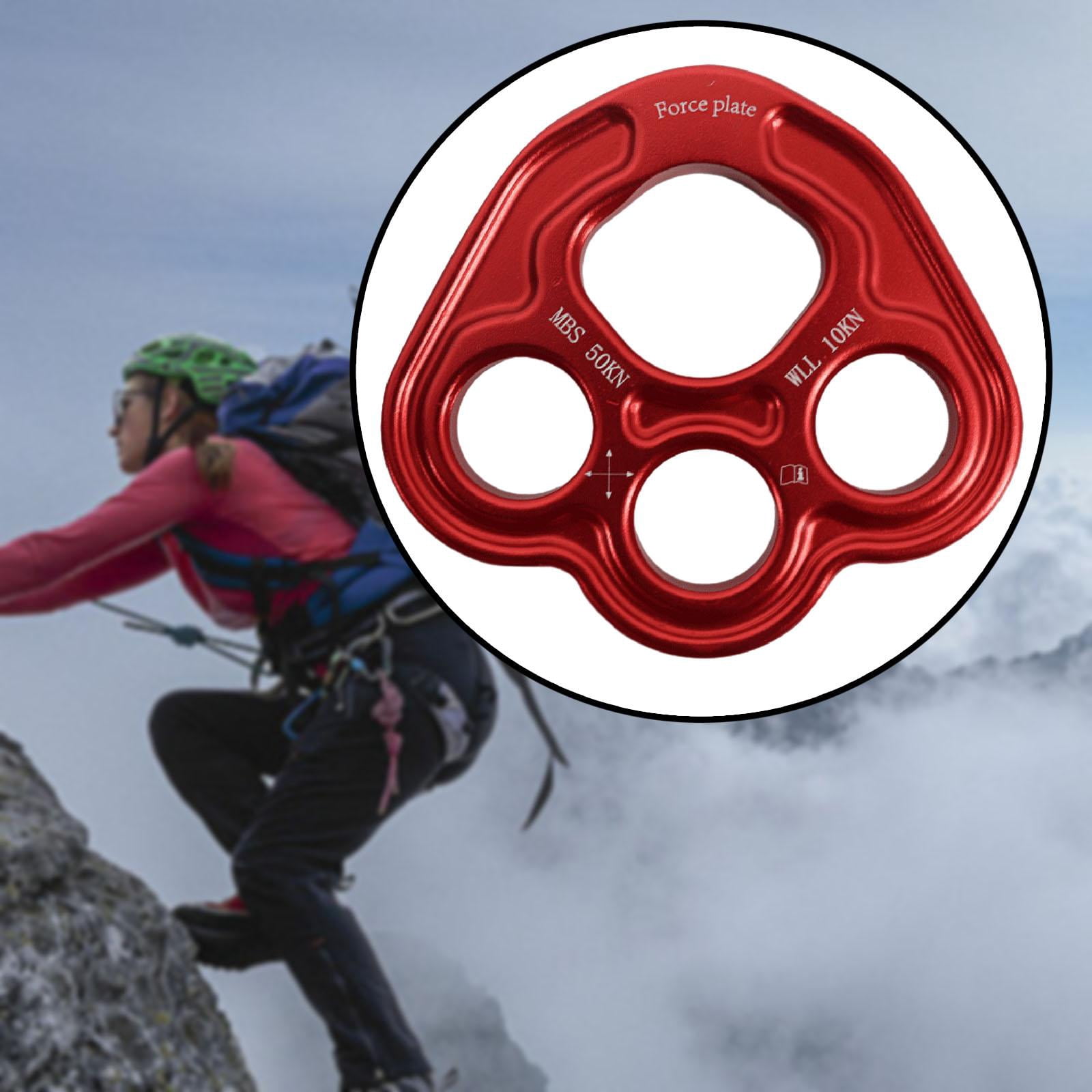 Outdoor 4 Holes Paw Rigging Plate Rope Access Climbing Anchor Durable Sturdy Rigging System Multipurpose Climbing Gear Red
