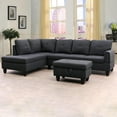 thumbnail image 4 of 28.5-inch Entryway Ottoman Bench with Storage, Multipurpose Foot Rest Sofa Stool Black Grey, 4 of 4