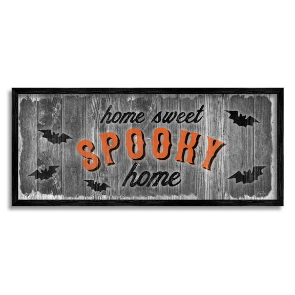 Stupell Industries Sweet Spooky Home Sign Graphic Art Black Framed Art Print Wall Art, Design by Natalie Carpentieri