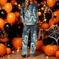 thumbnail image 2 of Fewfanhot Womens Pajamas Halloween Pajama Set Crew Neck Pjs Long Sleeve Loungewear Pajamas Plus Size Sleepwear, 2 of 5