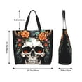 thumbnail image 5 of Naloa Flower Horn Skull Tote Bag for Women Large Capacity Shoulder Bag for College Work Travel Shopping, 5 of 8
