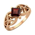 thumbnail image 2 of Mooneye 5mm Square Garnet 925 Sterling Silver Rose Vermeil Celtic Women Graduation Gift Ring, 2 of 6