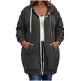 thumbnail image 2 of Maplenight Women's Plus Size Zip Up Hoodie Long Sleeve Full Zip Hooded Sweatshirts with Pockets Casual Loose Fall Jackets, 2 of 6