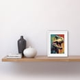 thumbnail image 2 of Roaring T-Rex Multicoloured Dinosaur Portrait Artwork Framed Wall Art Print 9X7 Inch, 2 of 5